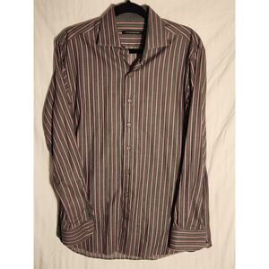 HAMMER MADE Men's Long Sleeve Pink & Gray Button Up Size 39/15.5